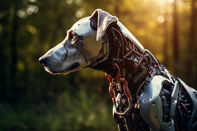 Foto el perro cyborg.