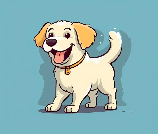 Un perro de dibujos animados con un collar que dice "perro"