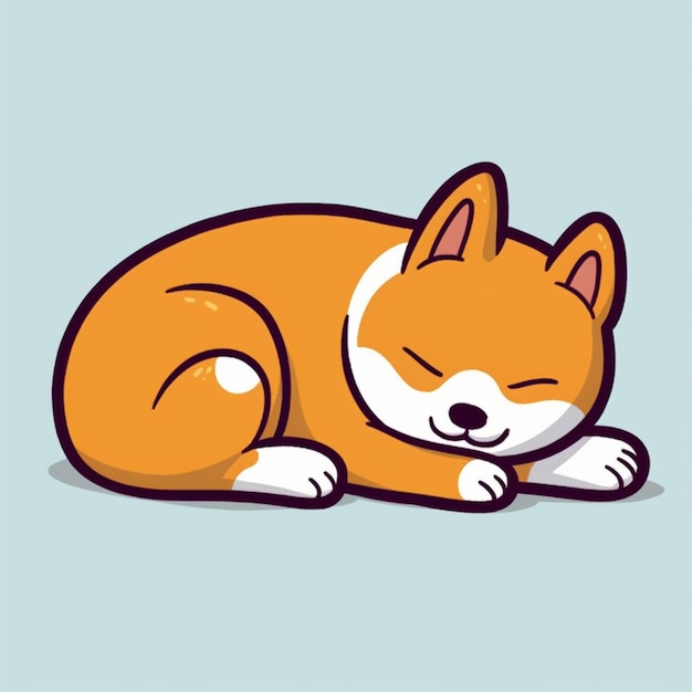 perro de dibujos animados durmiendo en el suelo con los ojos cerrados