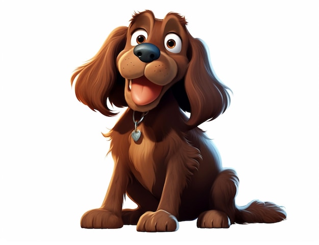 Un perro de dibujos animados con una etiqueta que dice "perro"