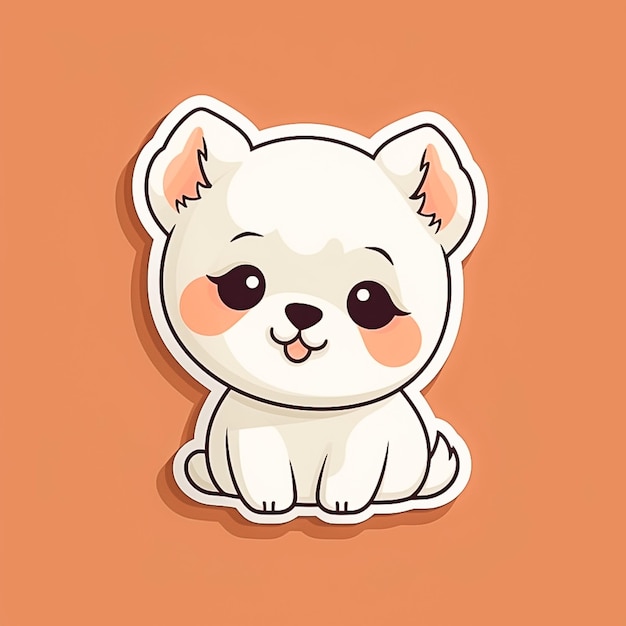 Foto perro de dibujos animados feliz en diseño plano con un aspecto lindo generado por ai