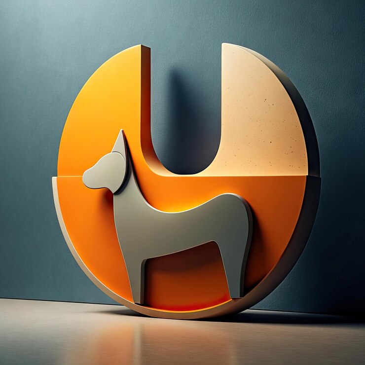 Foto perro en diseño minimalista