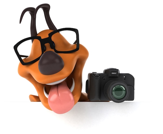 Foto perro divertido - ilustración 3d