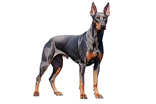 Perro doberman ilustración creativa ai generativo.