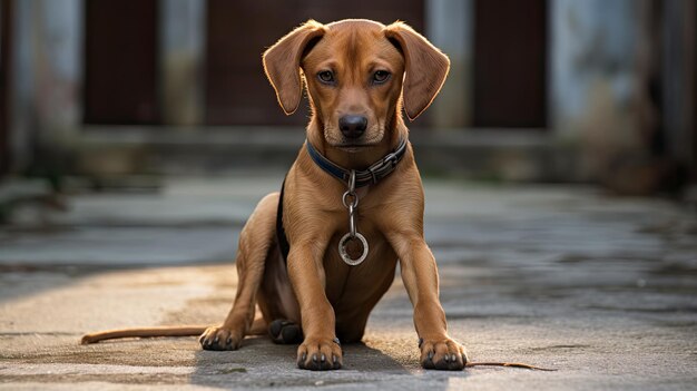 Foto perro dócil y sumiso