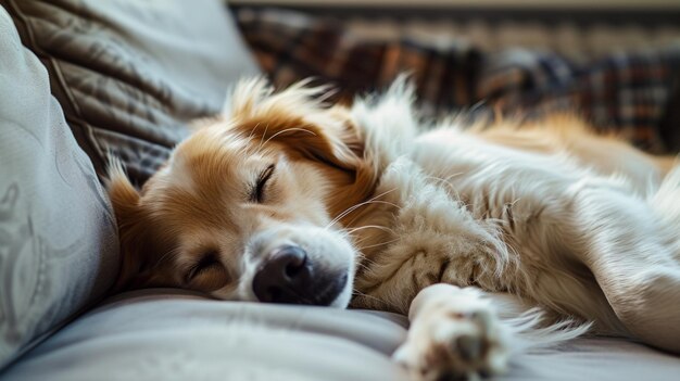 El perro se duerme en el sofá Generativo Ai