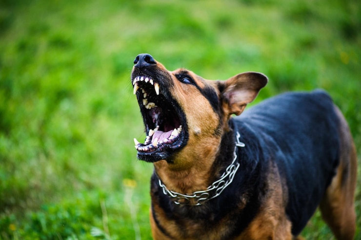 Foto perro enojado