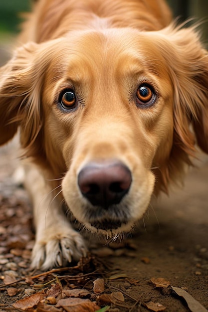 un perro está mirando a la cámara y está mirando hacia arriba