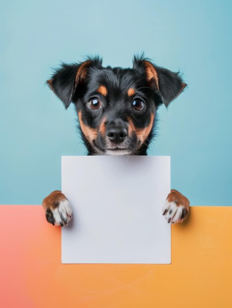 un perro está sosteniendo un cartel que dice la palabra "cita" en él