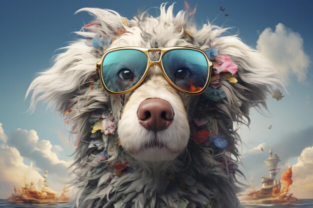 Perro en un estilo de surrealismo IA generativa