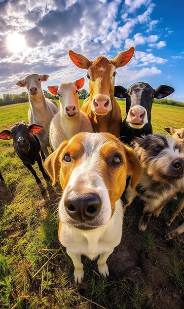 Foto un perro con una etiqueta que dice el perro