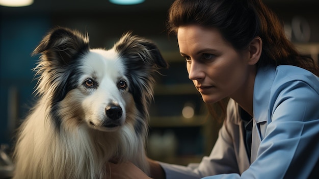 Foto perro de examen veterinario