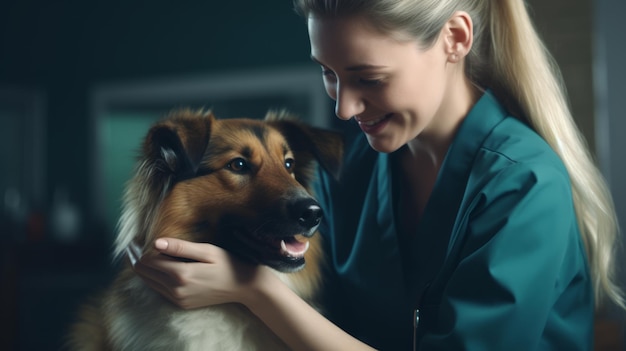 Perro de examen veterinario