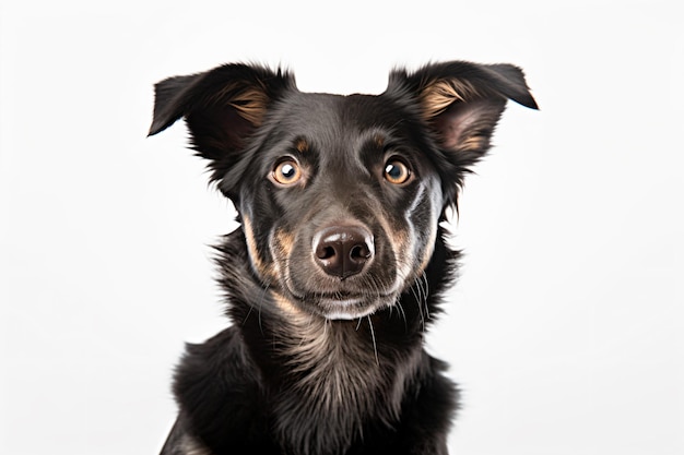 Un perro con fondo blanco.