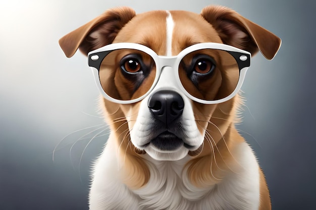 Un perro con gafas en él