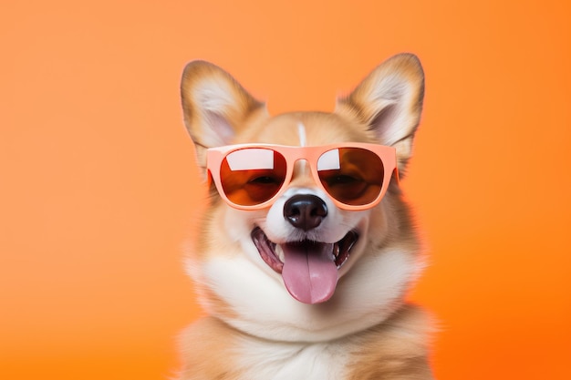 Perro con gafas de sol asume el papel de un humano de vacaciones