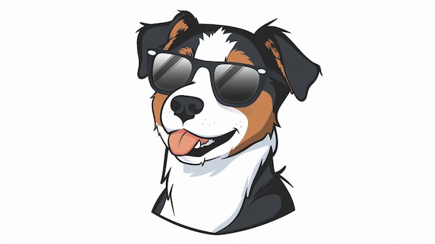 un perro con gafas de sol en la cabeza