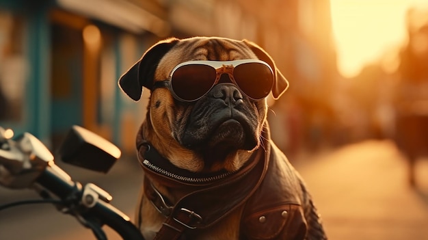 Perro con gafas de sol IA generativa