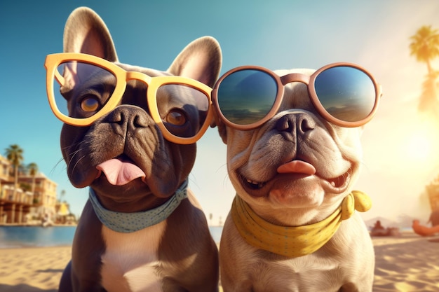 Perro gafas de sol selfie Generar Ai