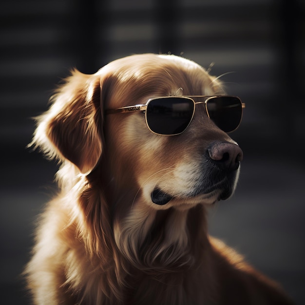 un perro con gafas de sol