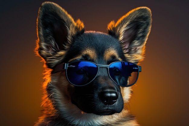 Un perro con gafas de sol