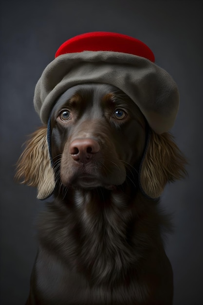 Un perro con un gorro de Papá Noel