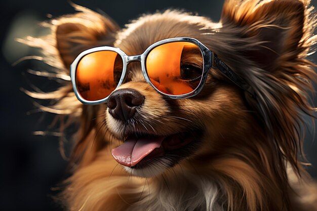 Perro gracioso con gafas de sol