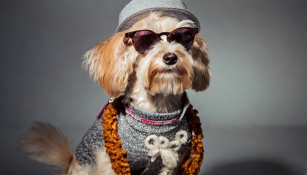 Foto perro con un gran sentido de la moda