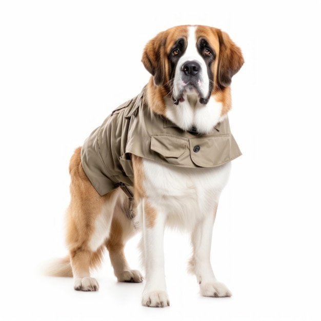 Perro de guardia en un fondo blanco Agencia de seguridad Entrenamiento de perros IA generativa