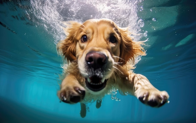 Foto perro haciendo una ia generativa de salpicaduras