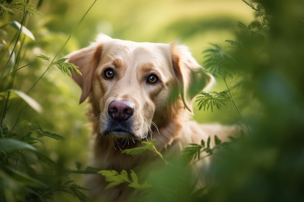 un perro en la hierba