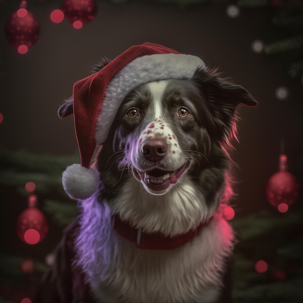 Perro invierno vacaciones navidad ilustración cachorro