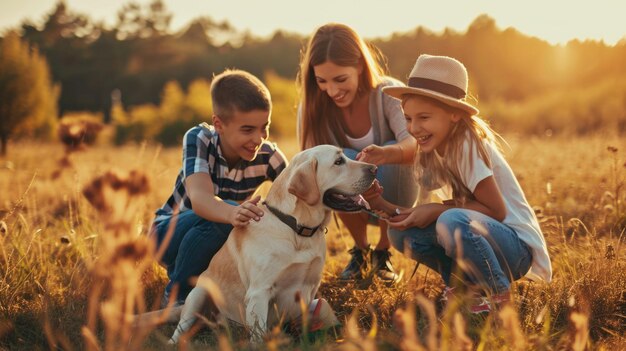 perro juguetón y su dueño en la naturaleza pragma al aire libre