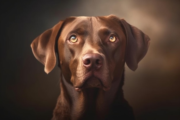 Perro labrador marrón chocolate en estudio aislado fondo