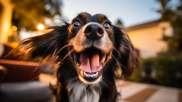 Foto un perro con la lengua fuera ia generativa