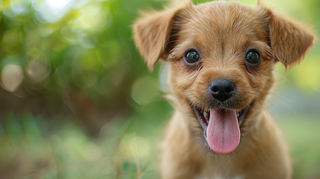 un perro con una lengua rosa que está sobresaliendo