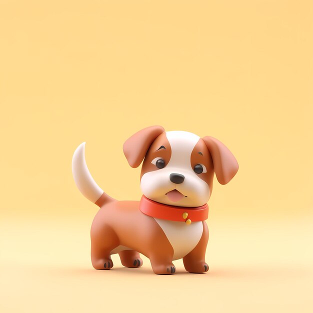 Foto perro lindo de dibujos animados en 3d
