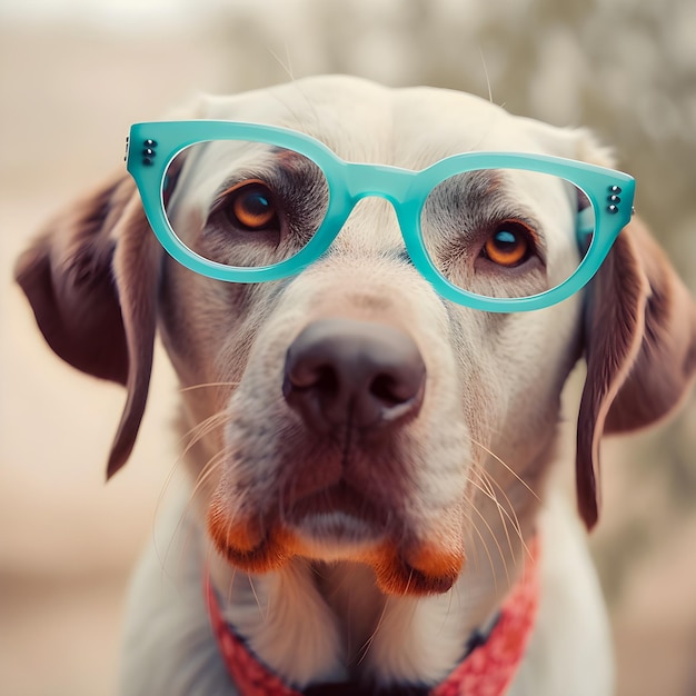 Perro lindo hipster con gafas Ilustración de arte divertido Perros antropomórficos
