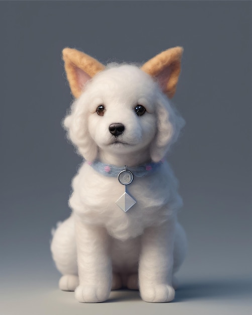 Perro lindo modelo 3D realista IA generativa