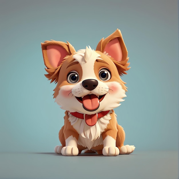 Perro lindo sacando la lengua de la ilustración del icono de dibujos animados