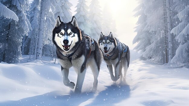 perro lobo en la nieve