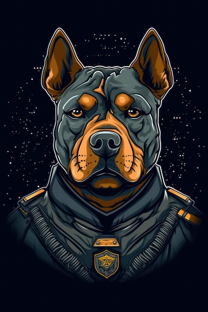 Perro con logo de uniforme militar