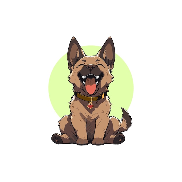 Foto perro malinois belga animal chibi estilo de dibujos animados aislado fondo llano