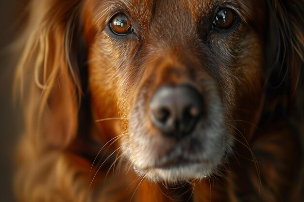 un perro marrón con una nariz negra y una nariz marrón