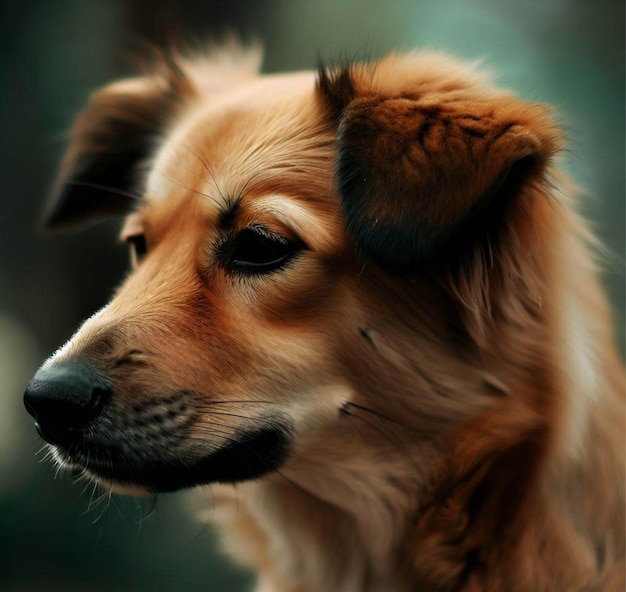 Un perro marrón con nariz negra y nariz negra.