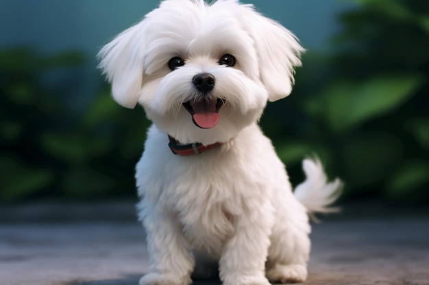 Foto perro mascota cachorro maltés lindo canino blanco estudio shih tzu retrato doméstico