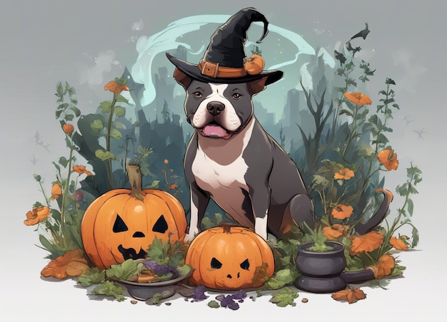 Un perro mascota de Halloween