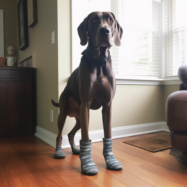 Perro de moda canina con piernas humanas