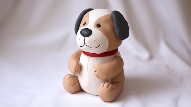 Perro moldeado a partir de plasticina modelado de arcilla juguete para niños concepto divertido para niños personaje lindo de animal
