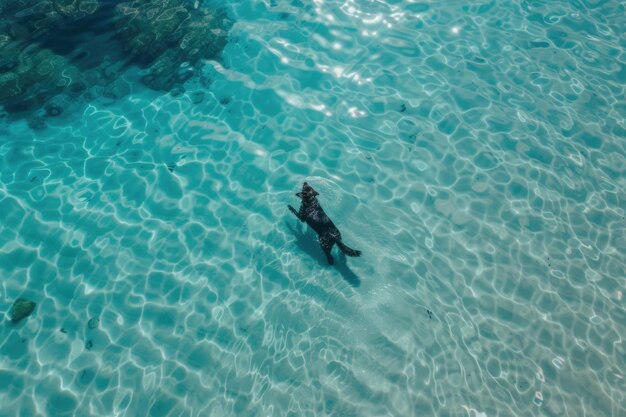 Perro nadando en la bahía de Eagle, Australia Occidental